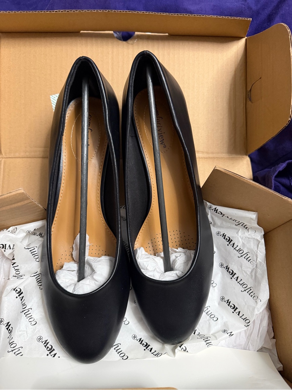 comfortview Black Women's Heels